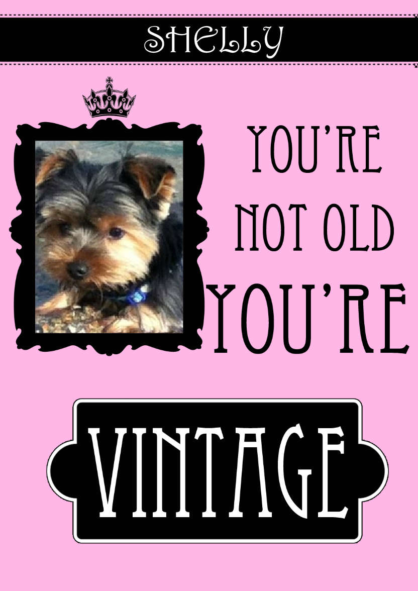Not Old You're Vintage Aperture Card Pink - card made with Crafty Bob's Card Creator