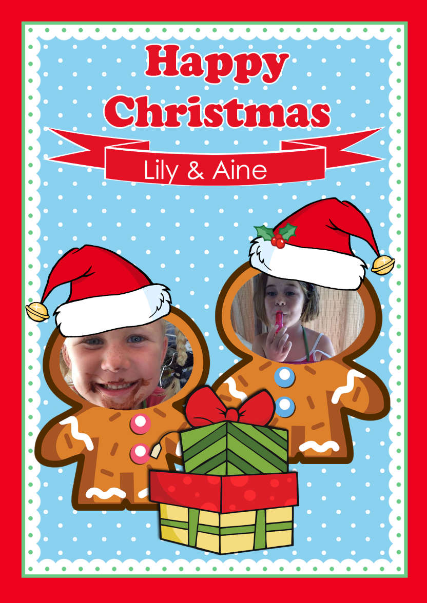 Gingerbread Christmas Photo Card - card made with Crafty Bob's Card Creator