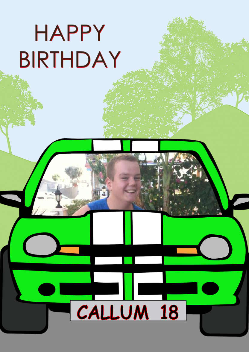 Boy Racer - card made with Crafty Bob's Card Creator