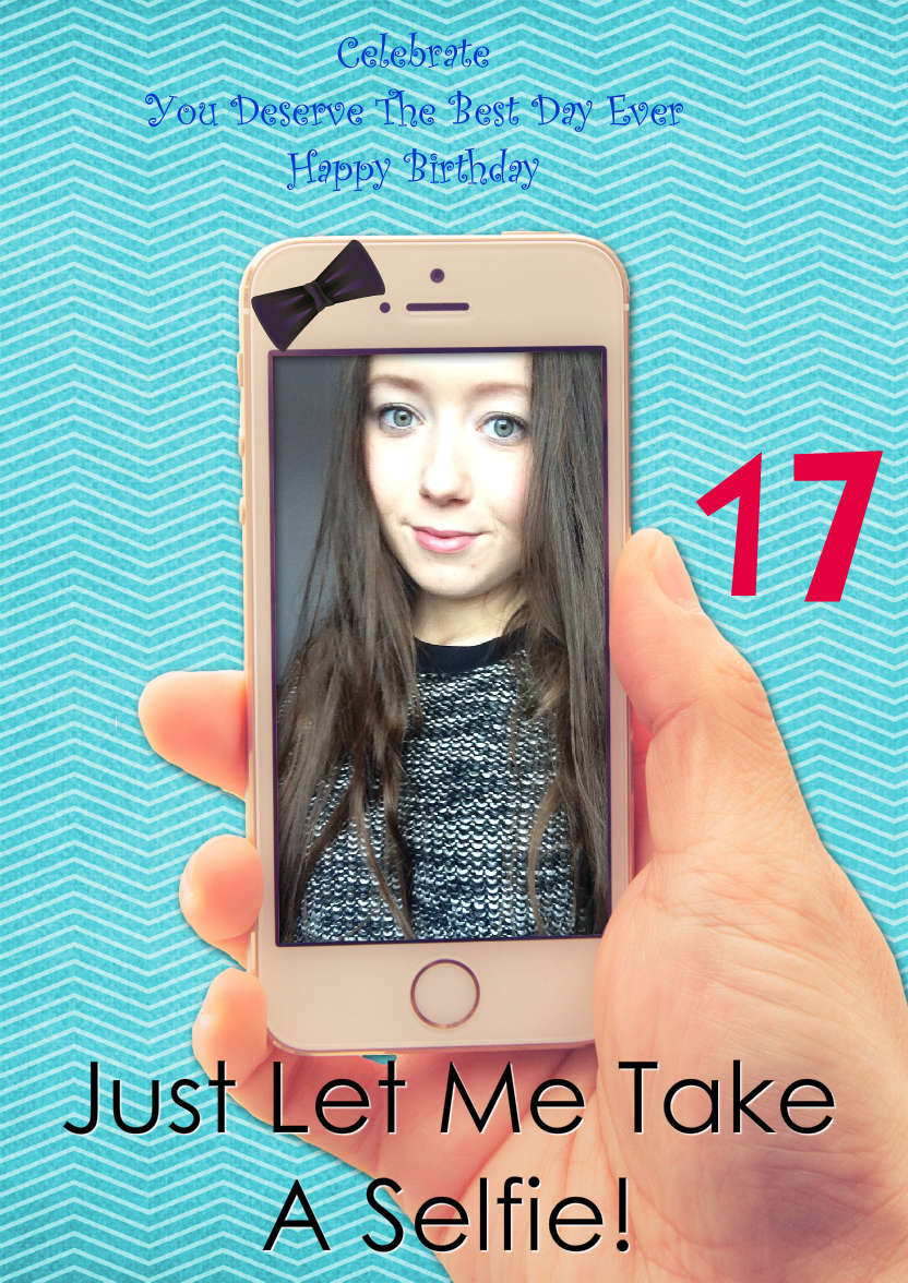 Selfie Mobile Phone Card - card made with Crafty Bob's Card Creator