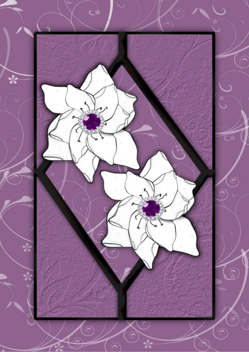 Amethyst Flower - card made with Crafty Bob's Card Creator