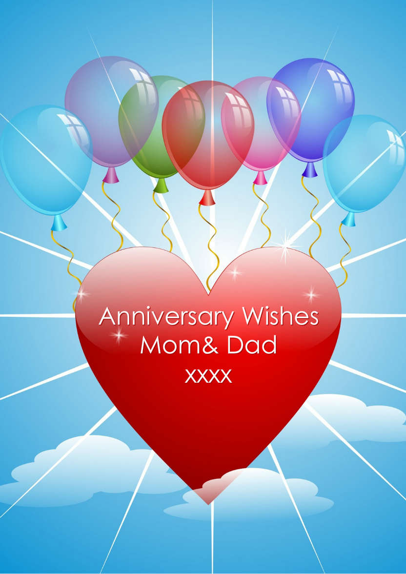 Anniversary Heart and Balloons - card made with Crafty Bob's Card Creator