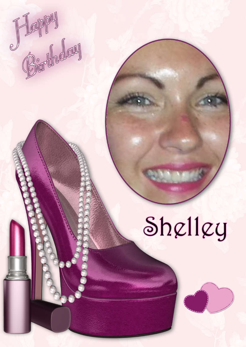 Magenta Shoe - Birthday Card - card made with Crafty Bob's Card Creator