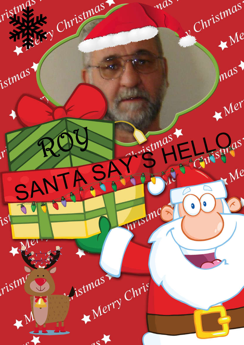 Santa Holding Gifts Photo Card - card made with Crafty Bob's Card Creator