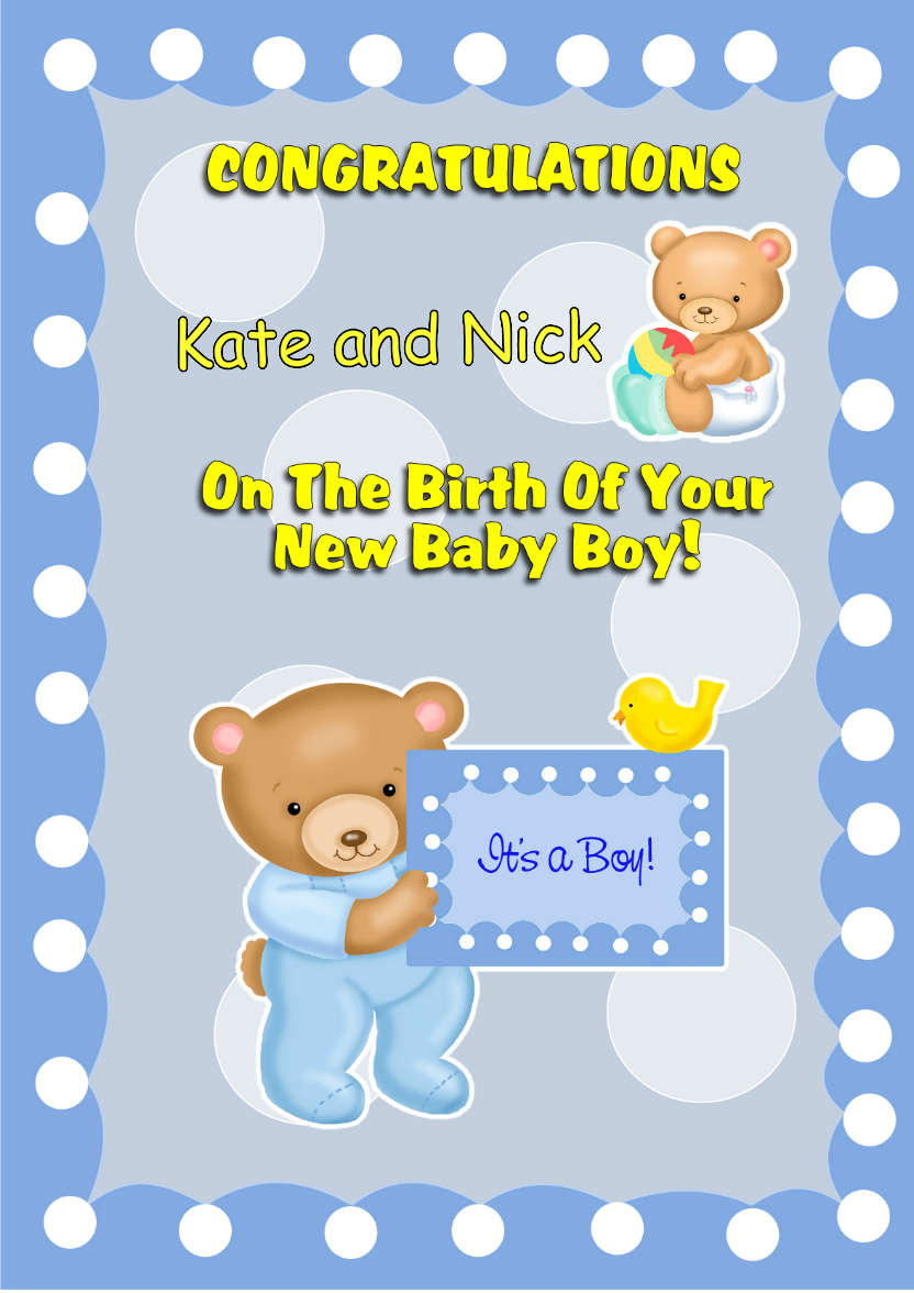 Baby Boy - card made with Crafty Bob's Card Creator