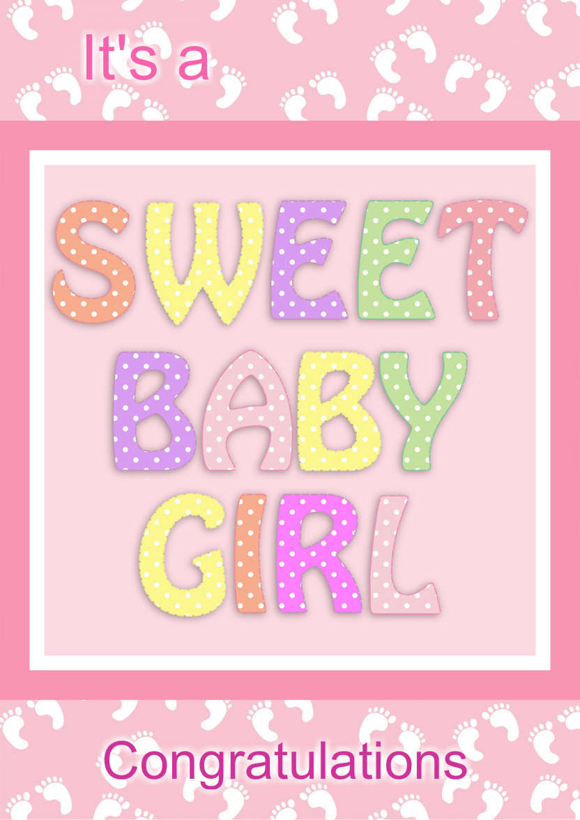 Sweet Baby Girl - card made with Crafty Bob's Card Creator