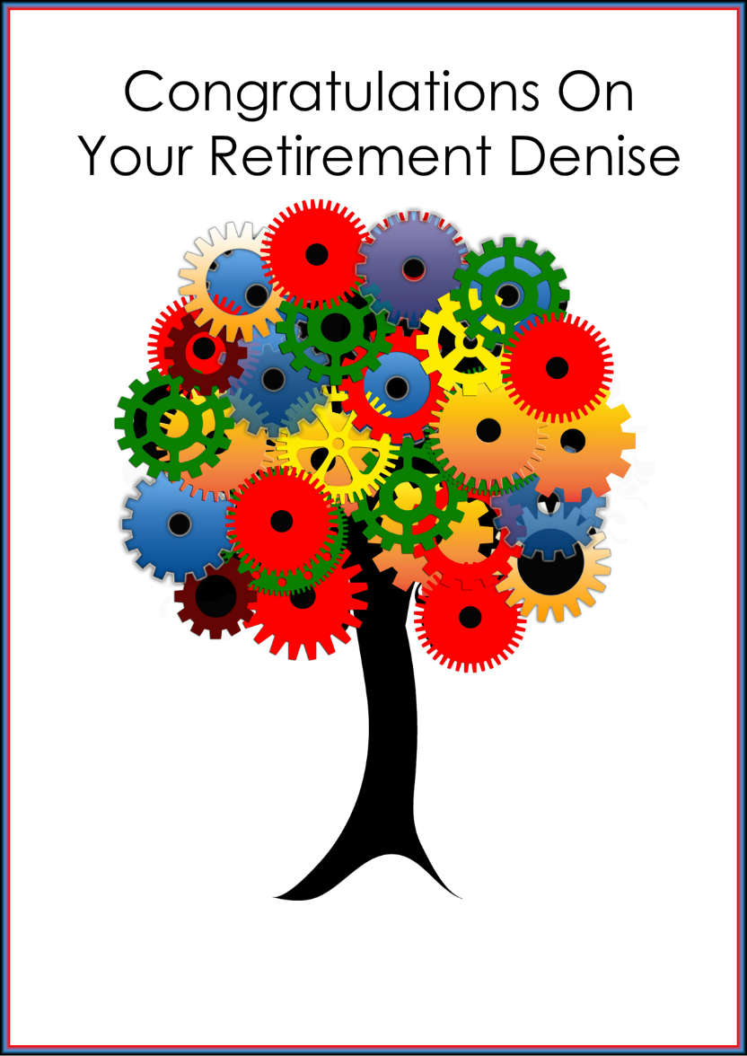 Cog Tree Retirement Card - card made with Crafty Bob's Card Creator