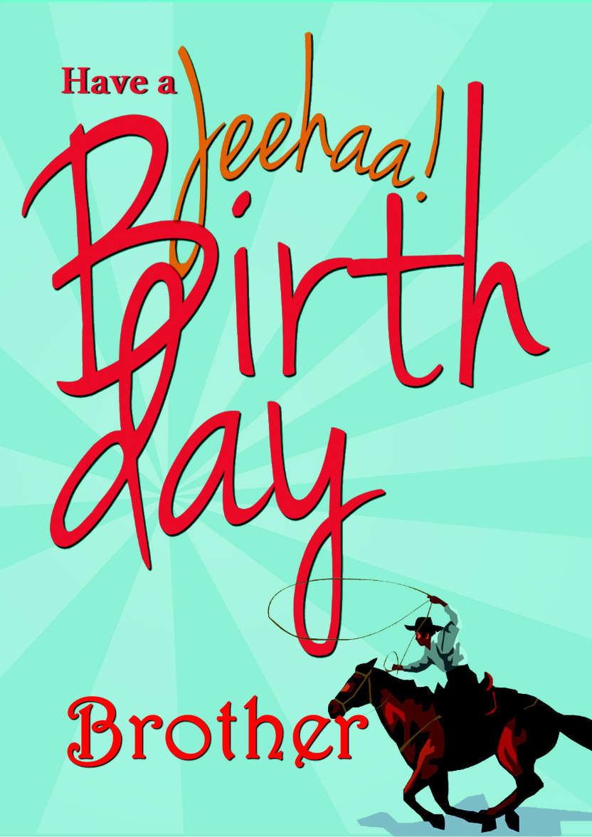 Cowboy Birthday Card - card made with Crafty Bob's Card Creator