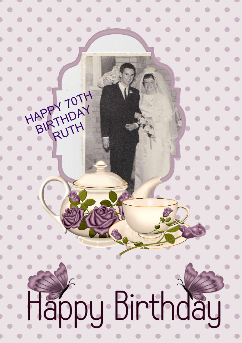 Birthday Tea Time - card made with Crafty Bob's Card Creator