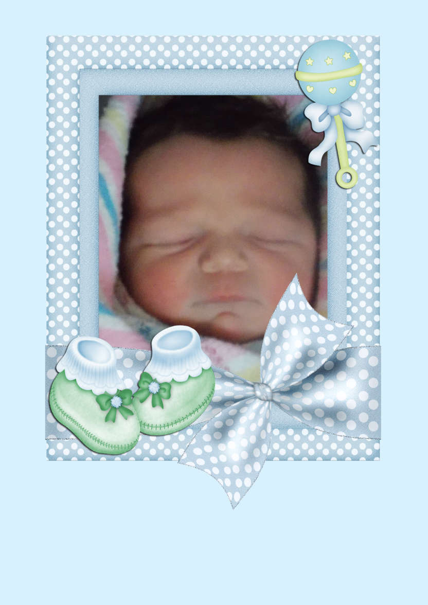 New Baby Boy Aperture Frame Card Front - card made with Crafty Bob's Card Creator