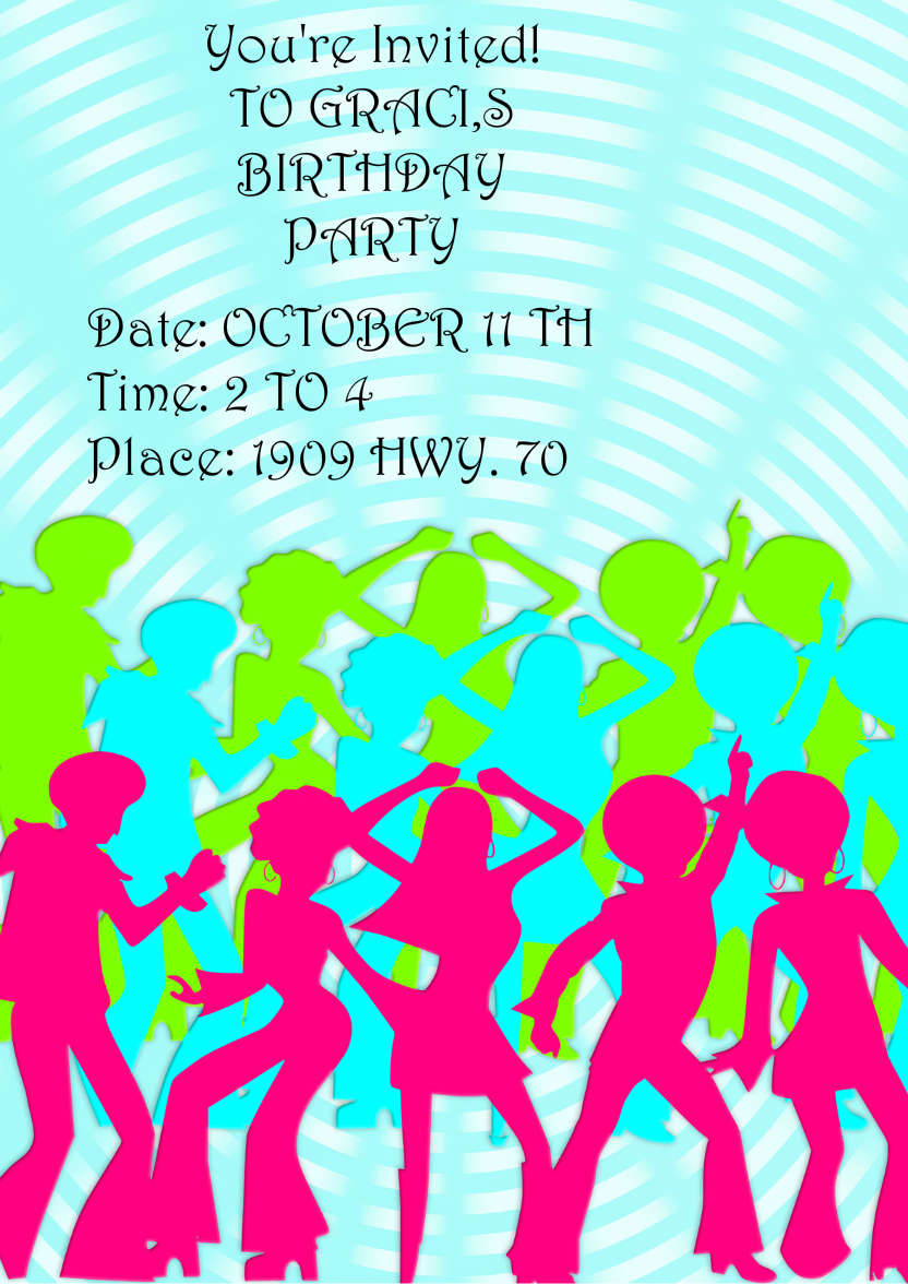 It's Party Time Invitation - card made with Crafty Bob's Card Creator