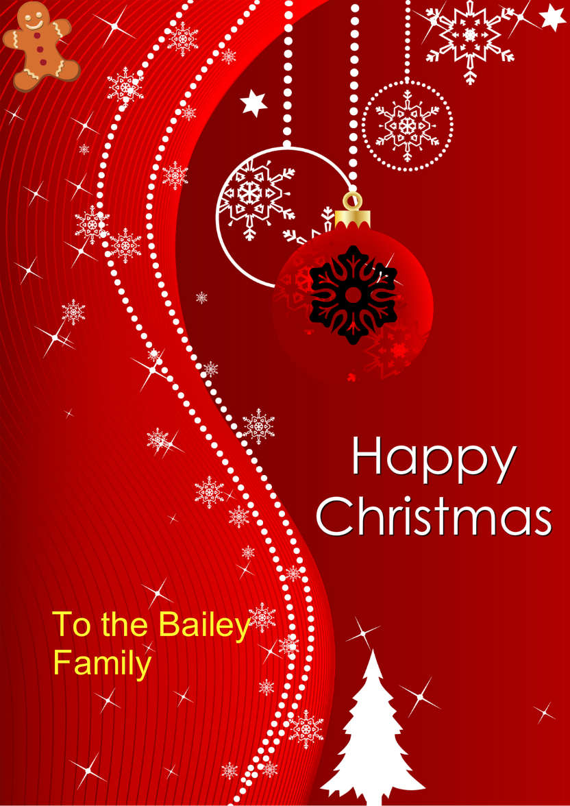 Red Christmas Baubles - card made with Crafty Bob's Card Creator