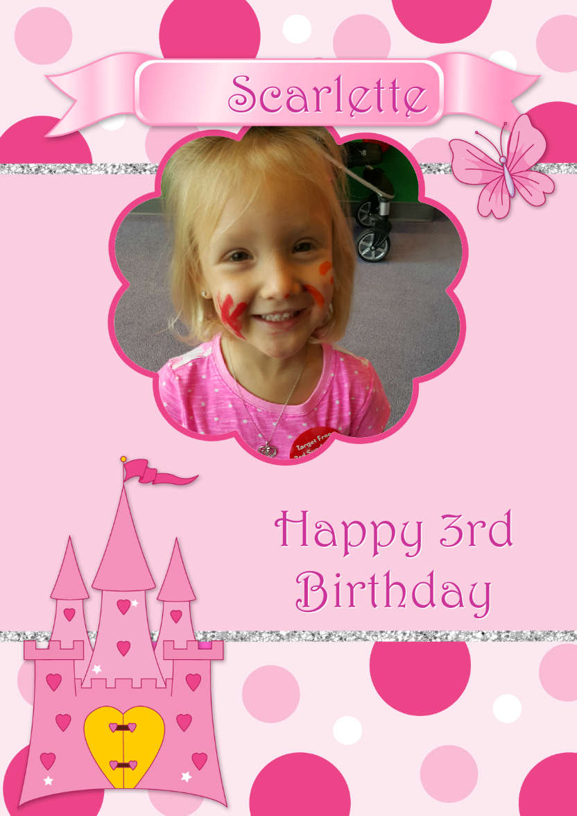 Pretty Princess Photo Card - card made with Crafty Bob's Card Creator