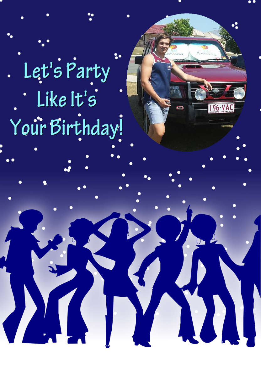Party Time Aperture Photo Card - card made with Crafty Bob's Card Creator