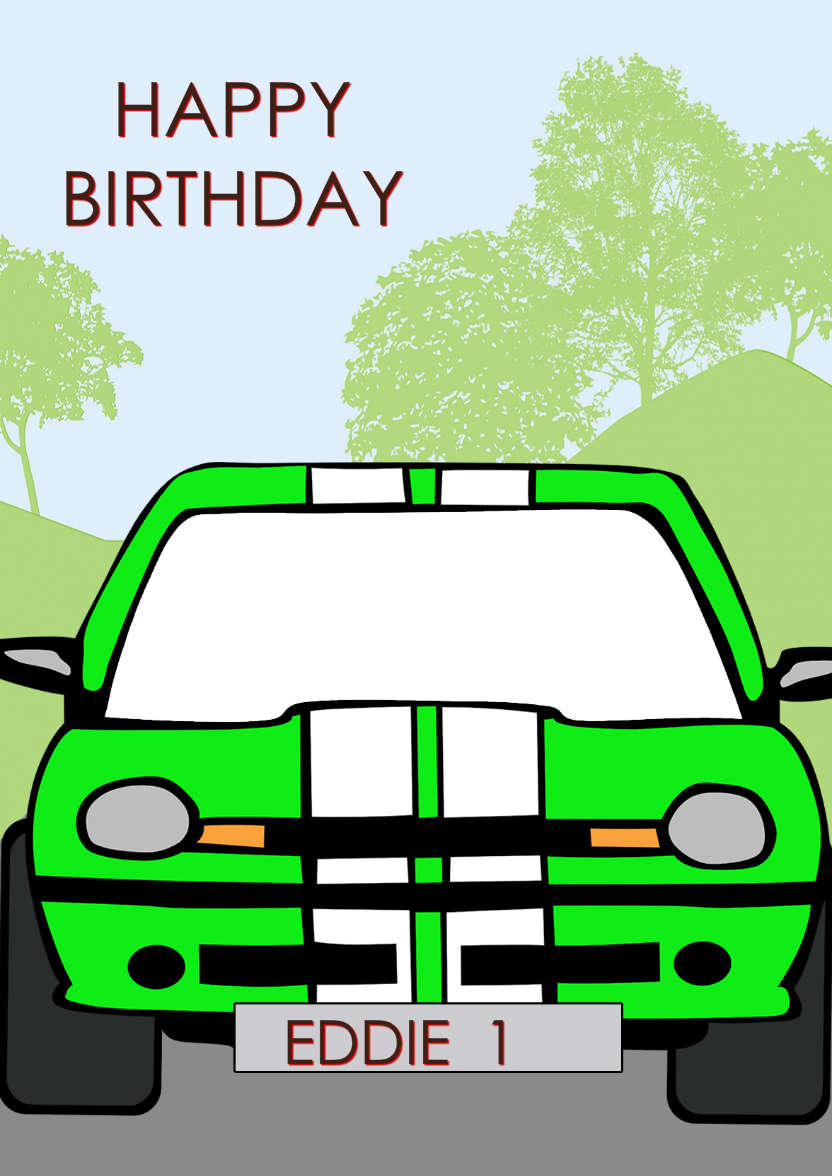 Boy Racer - card made with Crafty Bob's Card Creator