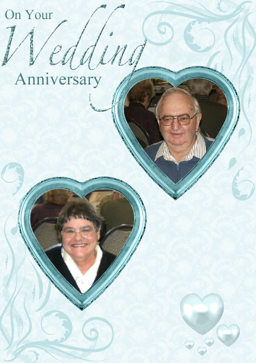 Wedding Anniversary Hearts Photo Card - card made with Crafty Bob's Card Creator