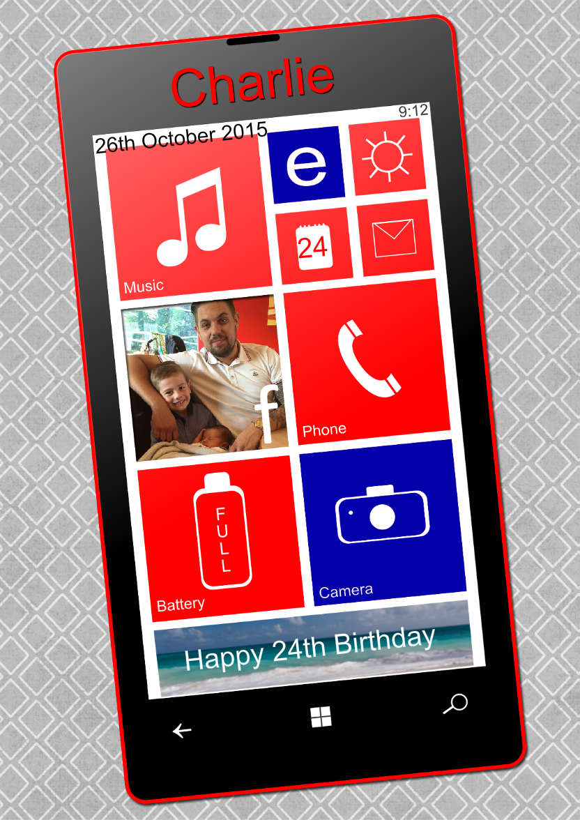 Smart Phone Card Male - card made with Crafty Bob's Card Creator
