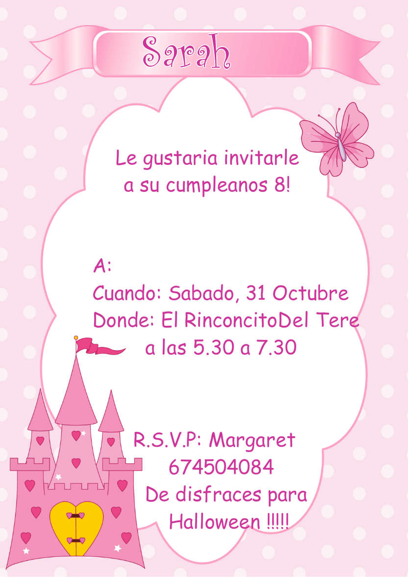 Pretty Princess Party Invitation - card made with Crafty Bob's Card Creator