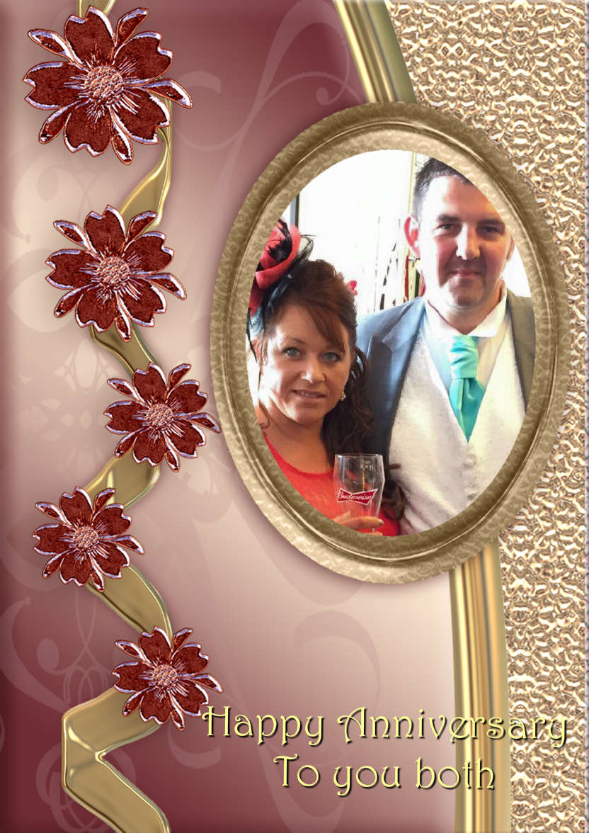 Glass Flowers Anniversary Card - card made with Crafty Bob's Card Creator