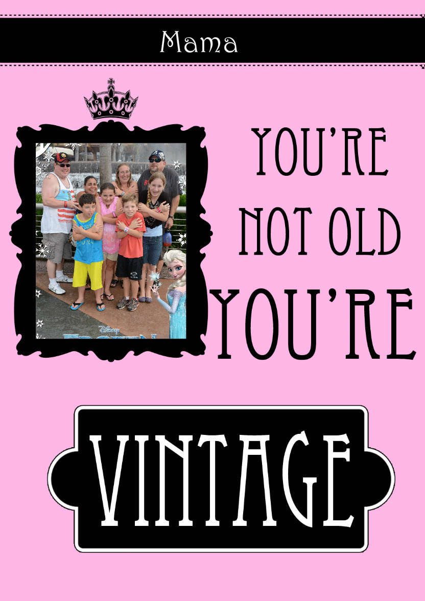 Not Old You're Vintage Aperture Card Pink - card made with Crafty Bob's Card Creator