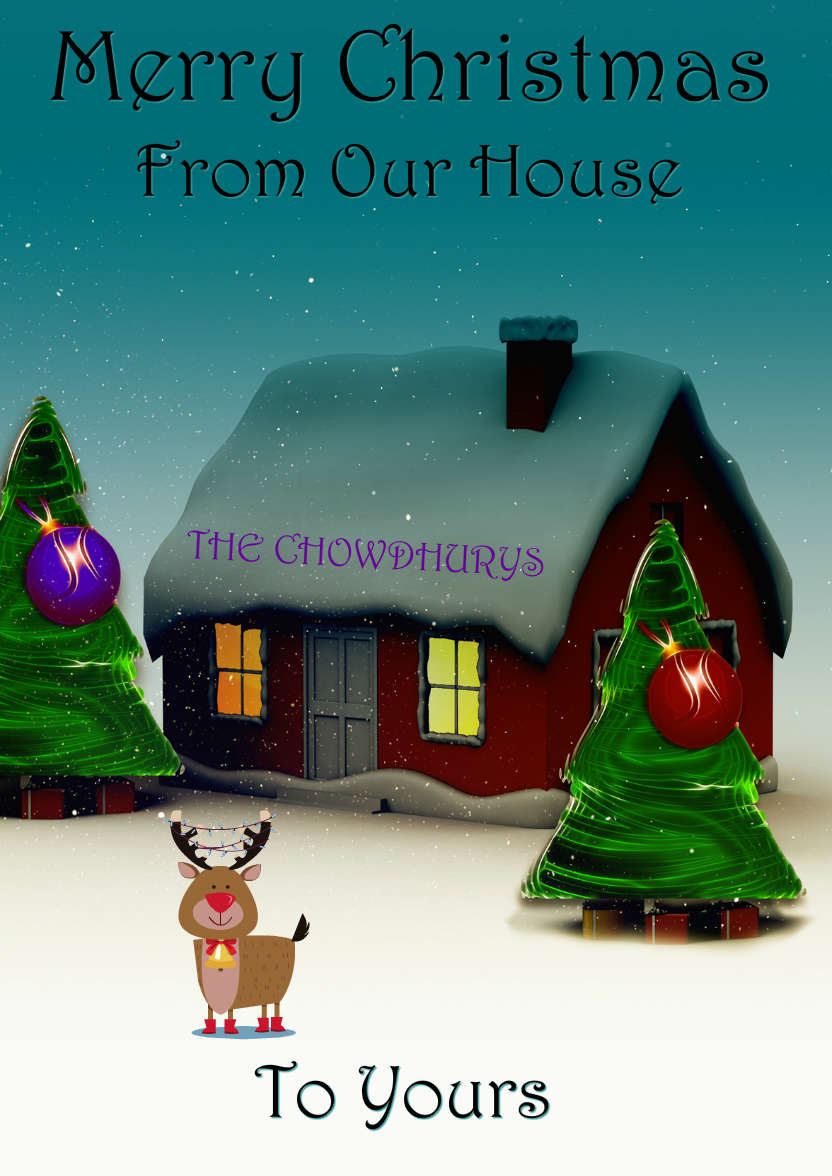 Chistmas from Our House to Yours - card made with Crafty Bob's Card Creator