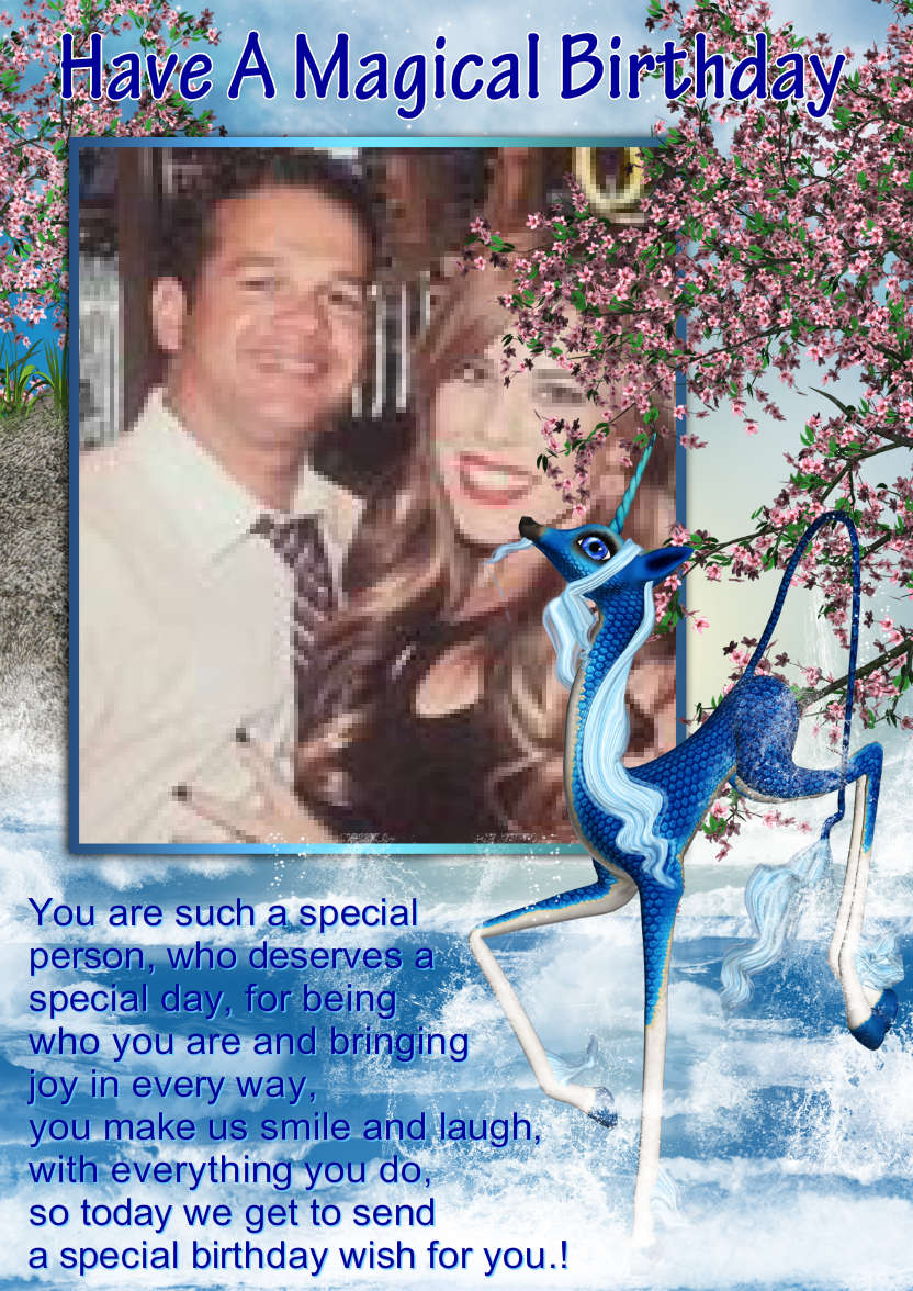Water Unicorn Fantasy Custom Photo Card - card made with Crafty Bob's Card Creator