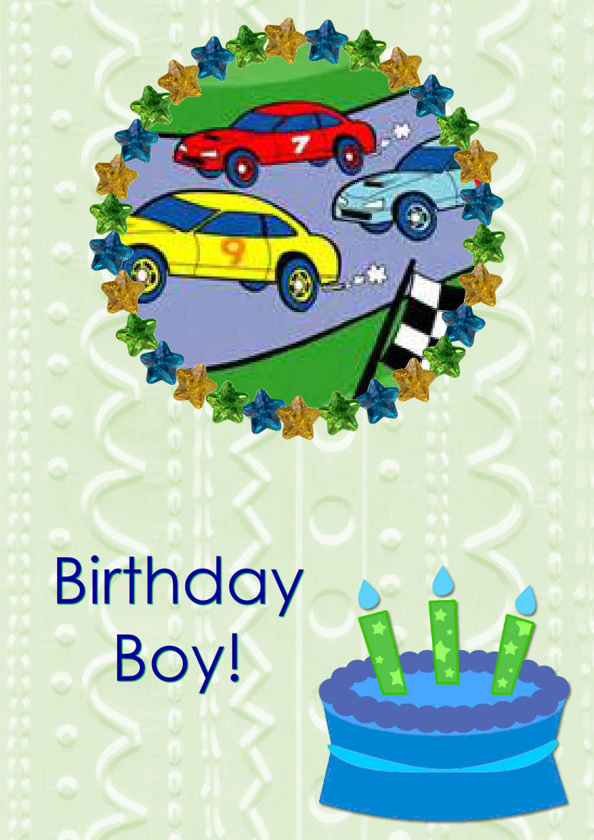 Star Frame Birthday Boy - card made with Crafty Bob's Card Creator