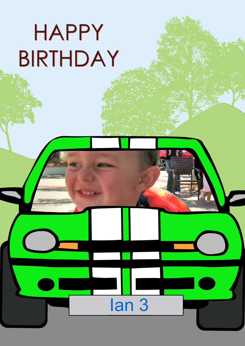 Boy Racer - card made with Crafty Bob's Card Creator