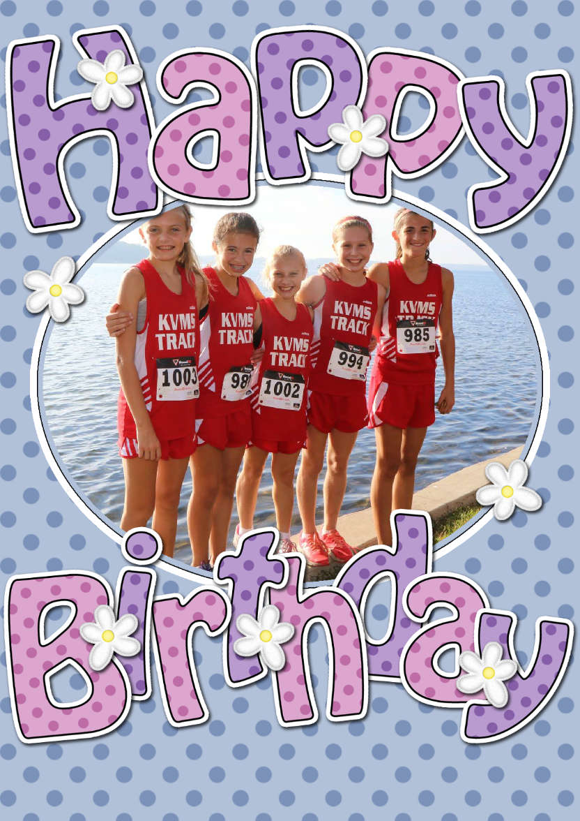 Birthday Dots & Flowers Photo Upload Card - card made with Crafty Bob's Card Creator