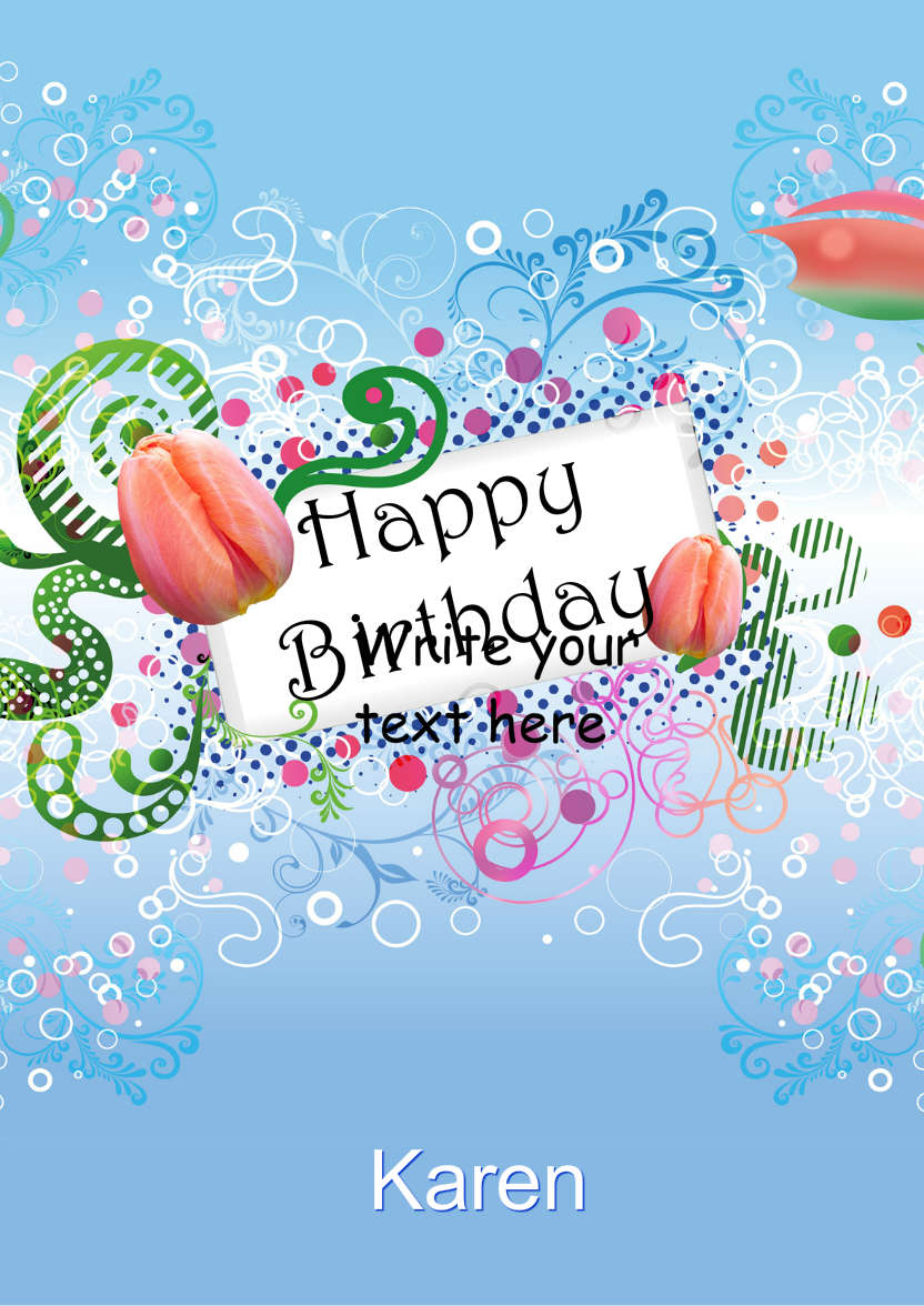 Tulip Arrangement - card made with Crafty Bob's Card Creator