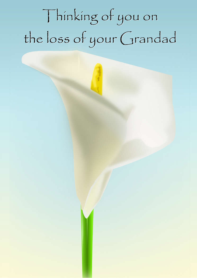Single Calla Lily Sympathy Card - card made with Crafty Bob's Card Creator