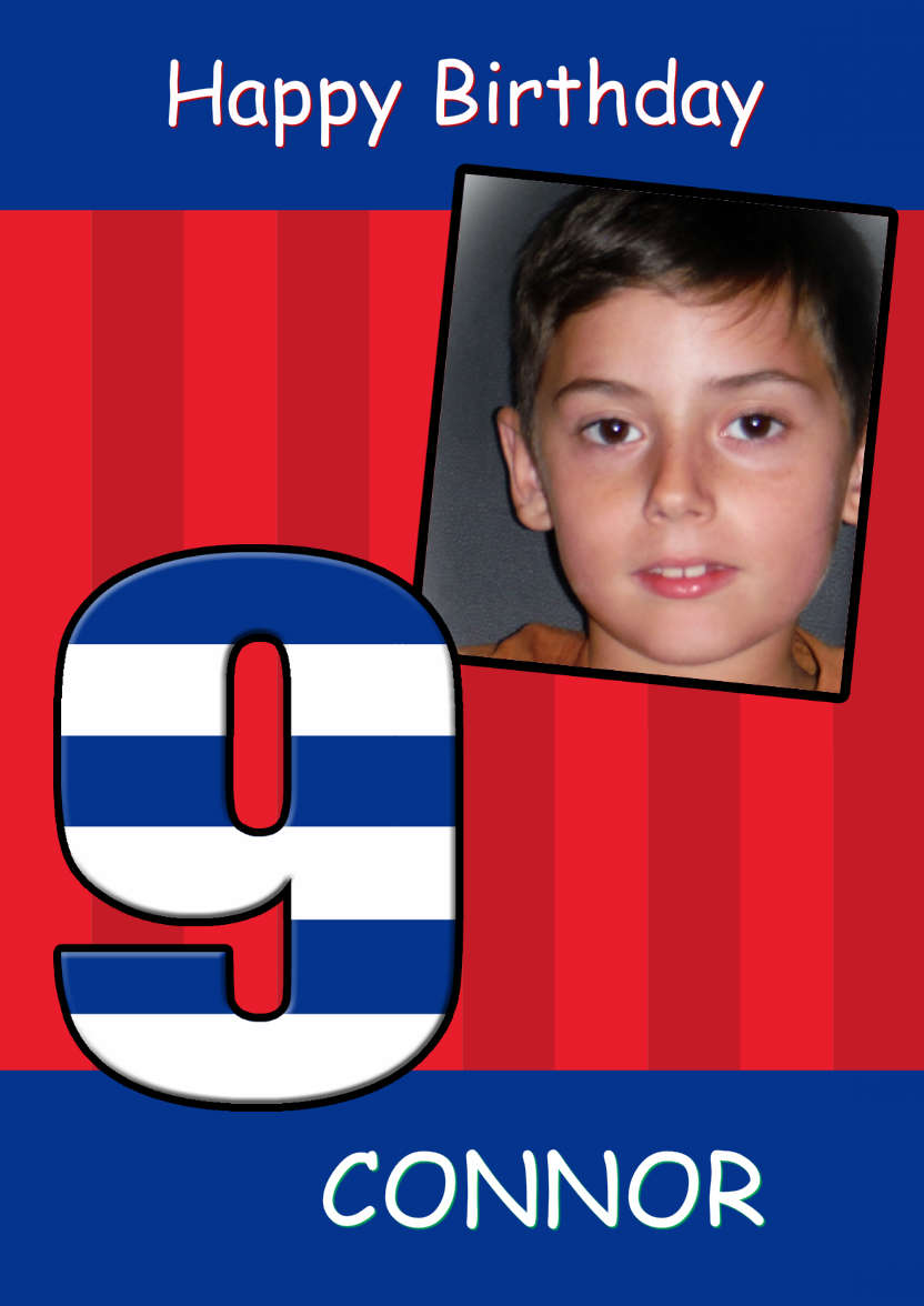 Age 9 Stripes Birthday Boy - card made with Crafty Bob's Card Creator