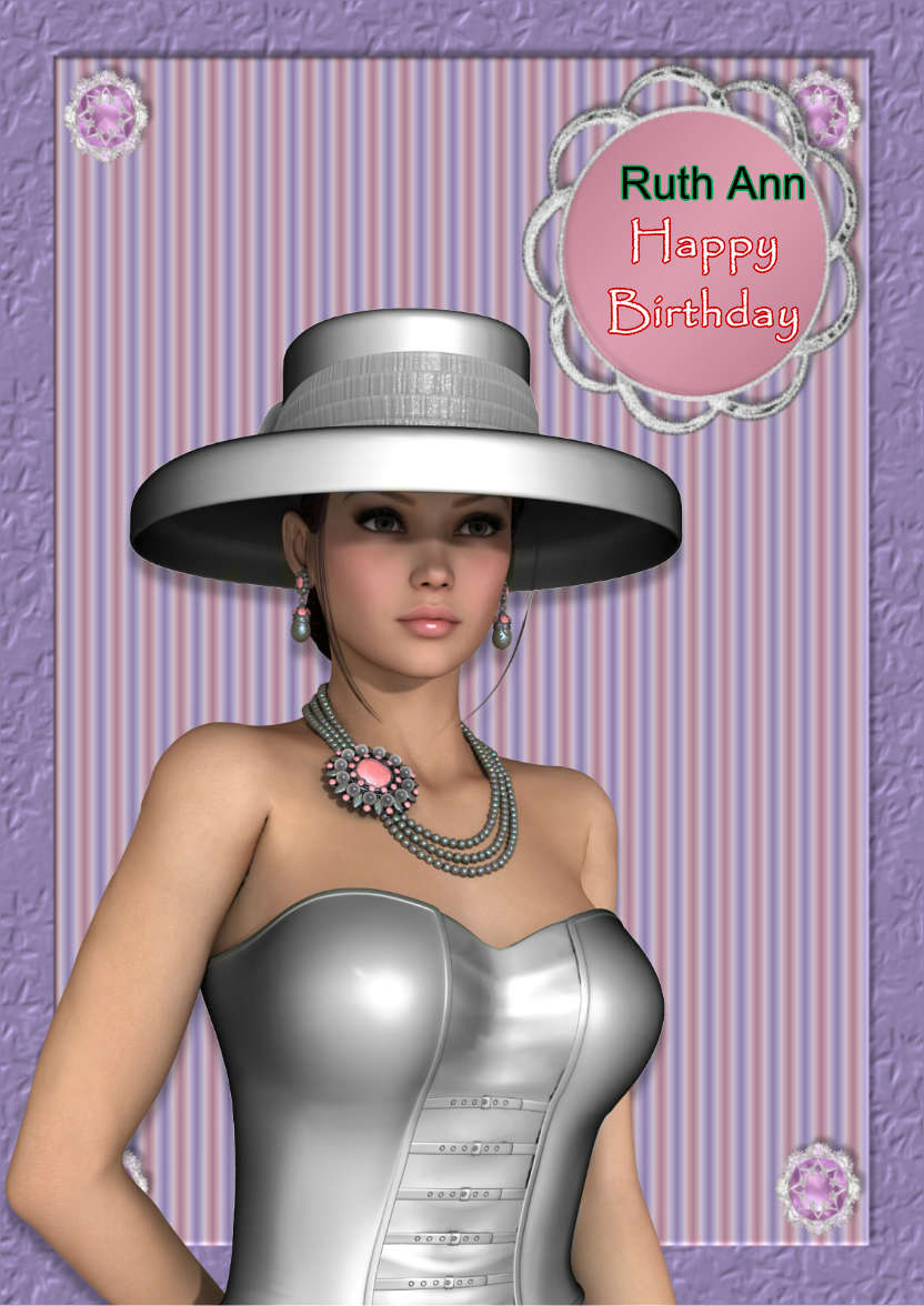 Elegant Lady Card - card made with Crafty Bob's Card Creator