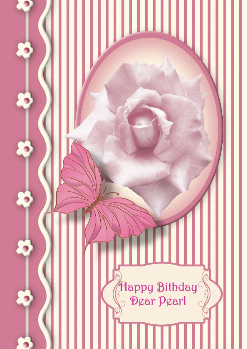 Perfect Pink Rose - card made with Crafty Bob's Card Creator