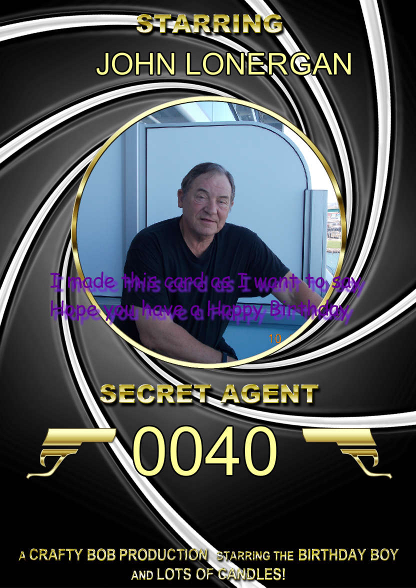 Spoof Secret Agent Photo Card - card made with Crafty Bob's Card Creator