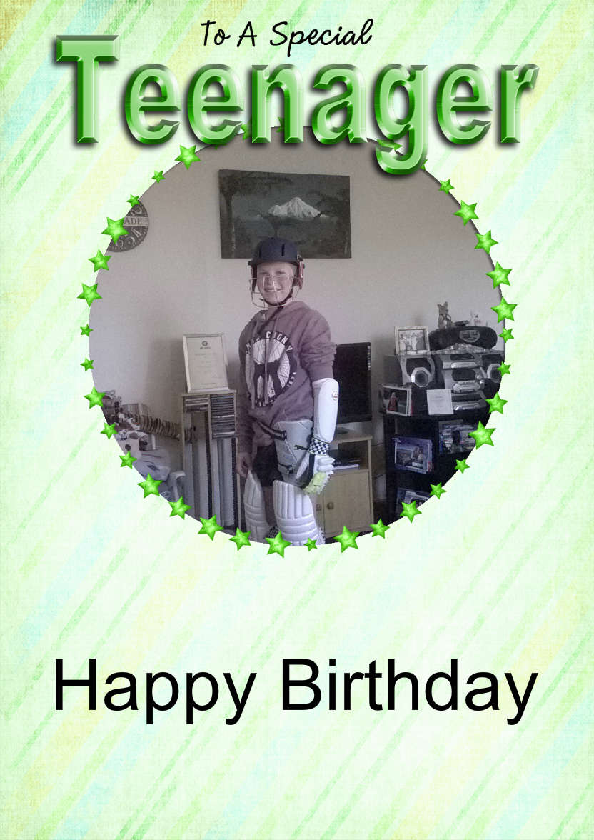 Special Teenager Card Boy - card made with Crafty Bob's Card Creator