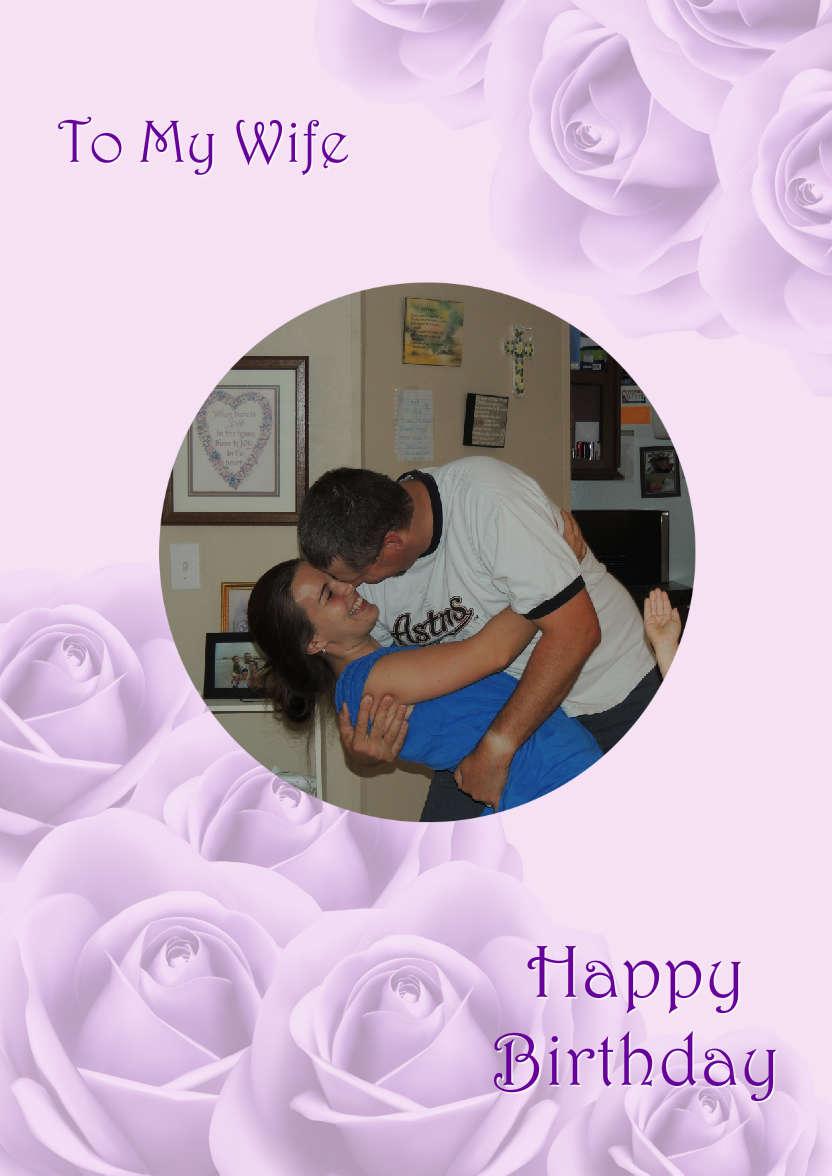 Purple Roses Background - card made with Crafty Bob's Card Creator