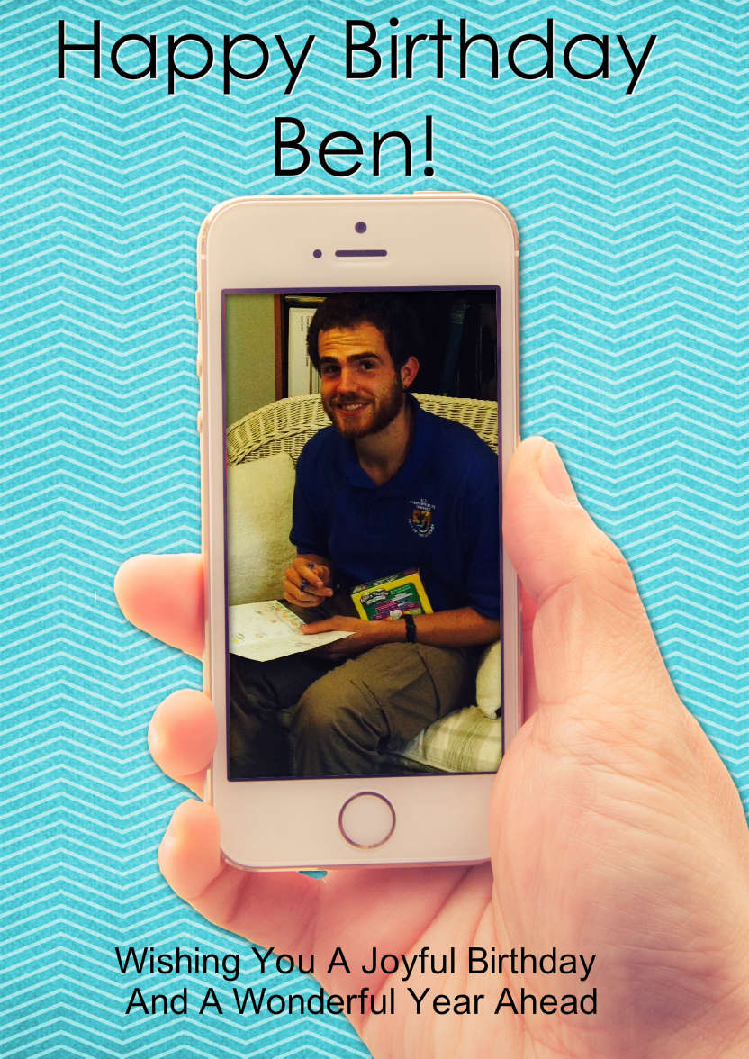Selfie Mobile Phone Card - card made with Crafty Bob's Card Creator