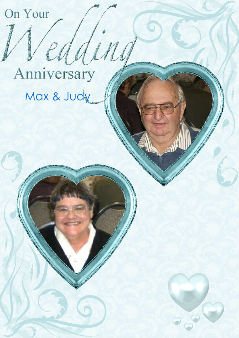 Wedding Anniversary Hearts Photo Card - card made with Crafty Bob's Card Creator