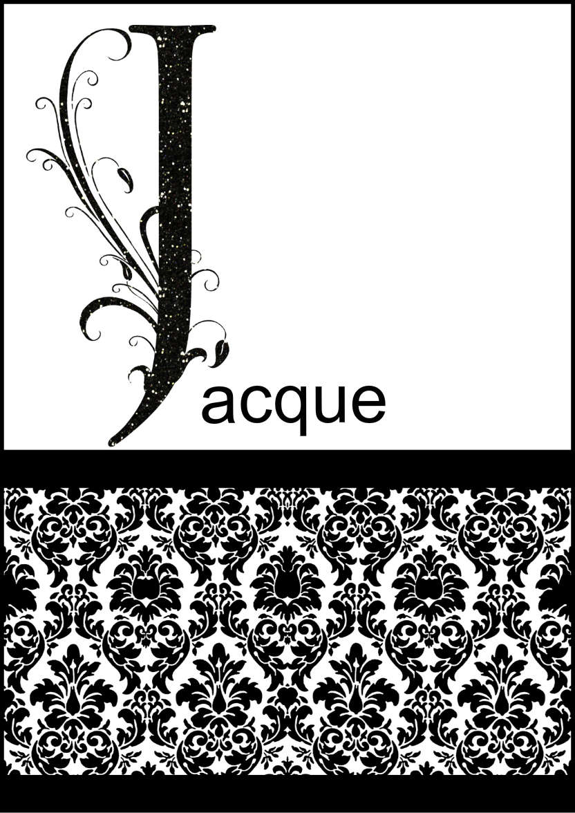 Damask Monogram Letter J Card - card made with Crafty Bob's Card Creator