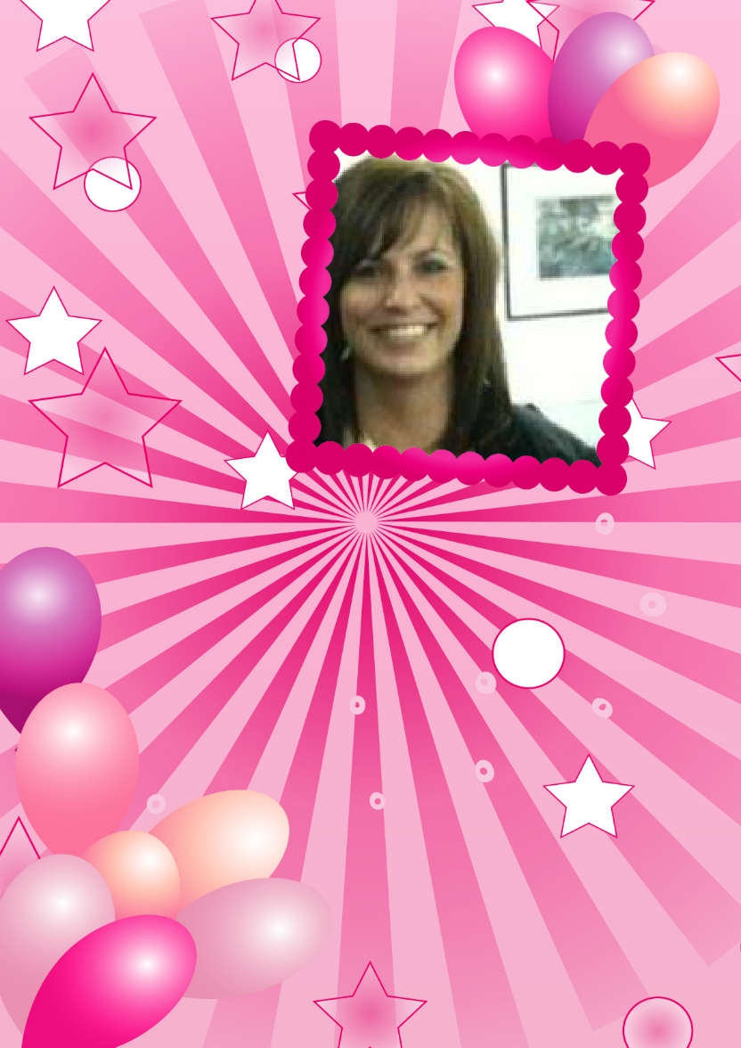 Birthday Balloons Aperture Card Front Pink - card made with Crafty Bob's Card Creator