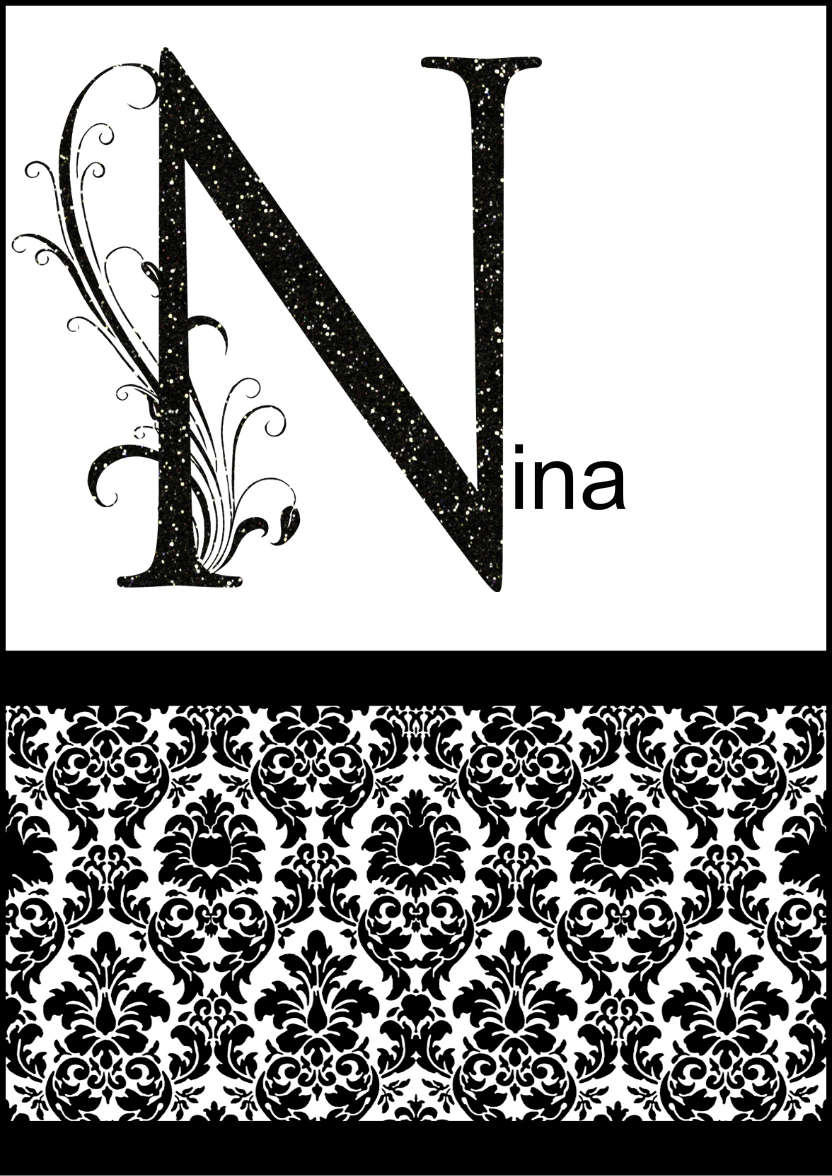 Damask Monogram Letter N Card - card made with Crafty Bob's Card Creator