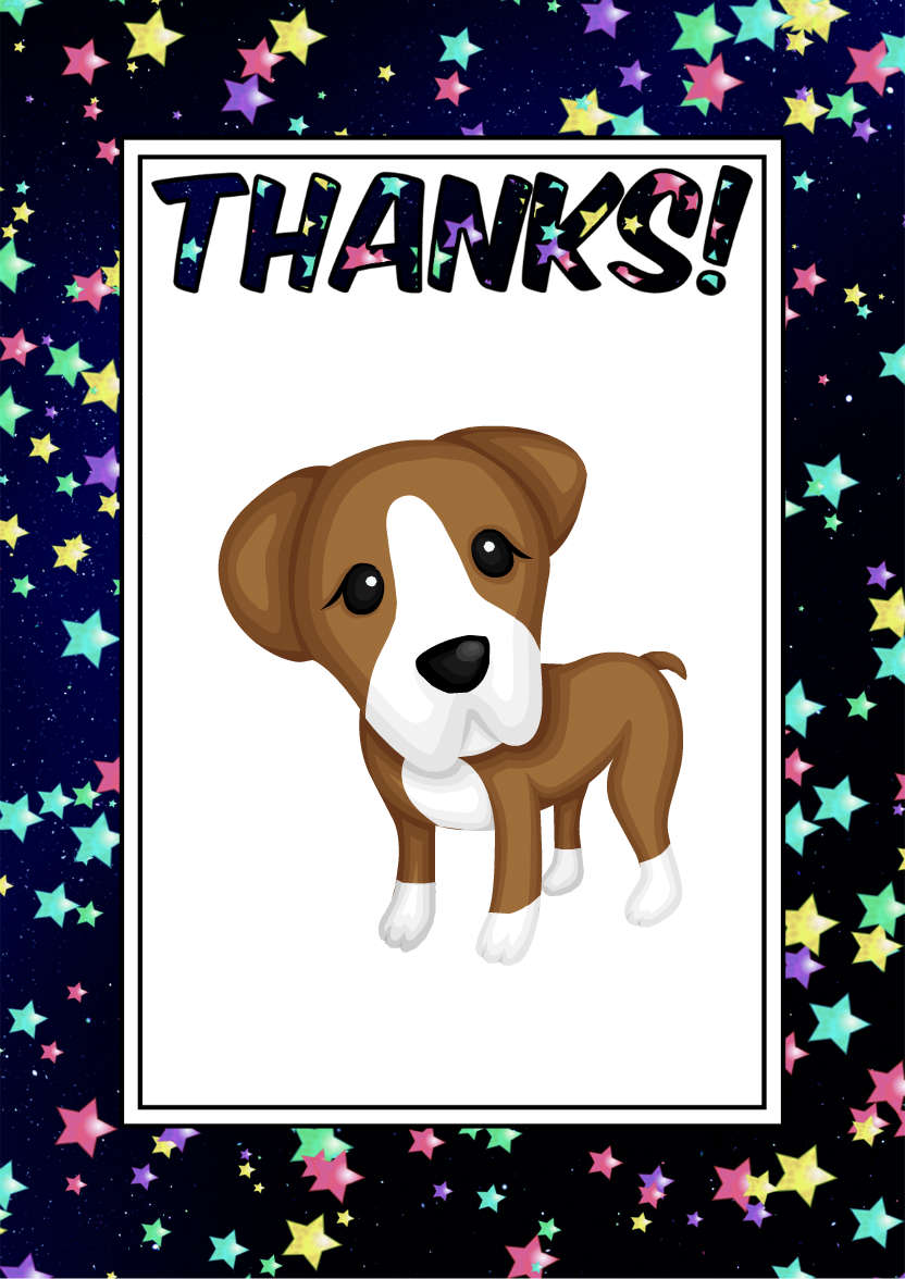 Thank You Stars Card Front - card made with Crafty Bob's Card Creator