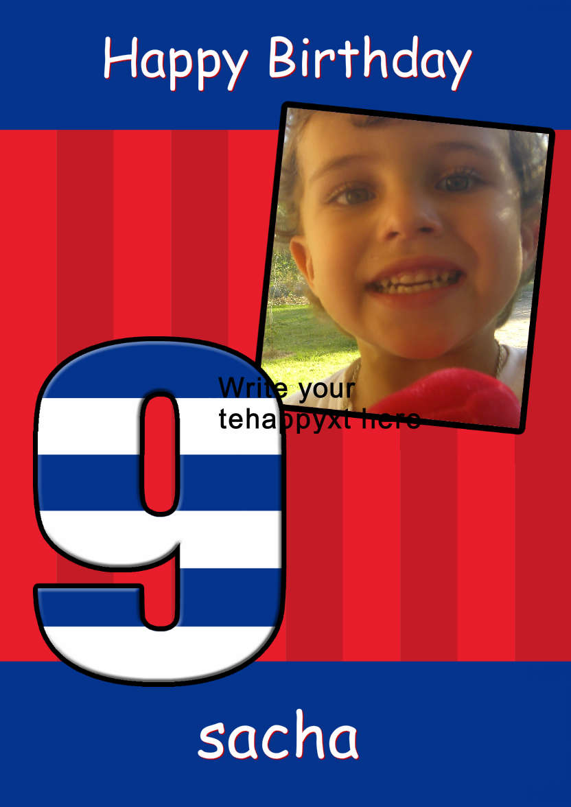 Age 9 Stripes Birthday Boy - card made with Crafty Bob's Card Creator
