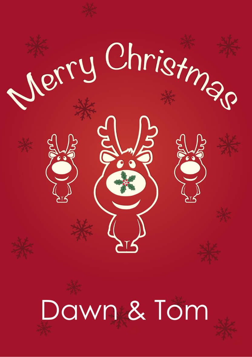 Smiling Reindeer - card made with Crafty Bob's Card Creator