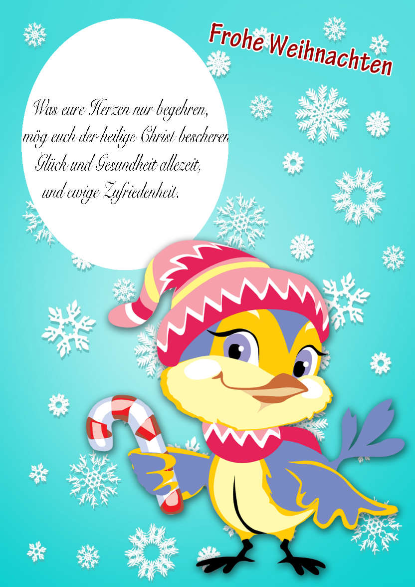 Little Christmas Bird - card made with Crafty Bob's Card Creator