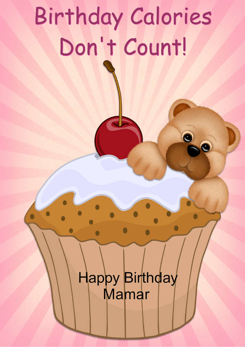 Cupcake Bear - card made with Crafty Bob's Card Creator