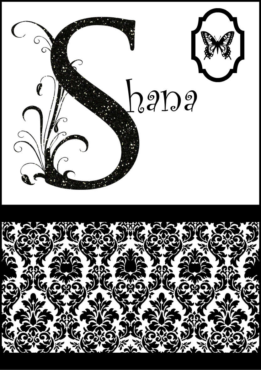 Damask Monogram Letter S Card - card made with Crafty Bob's Card Creator