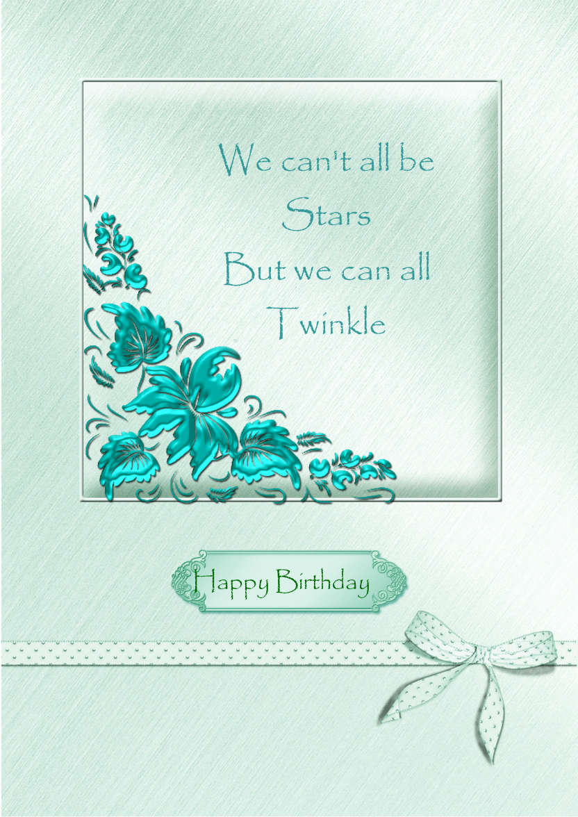 Aqua Card Front with Panel - card made with Crafty Bob's Card Creator