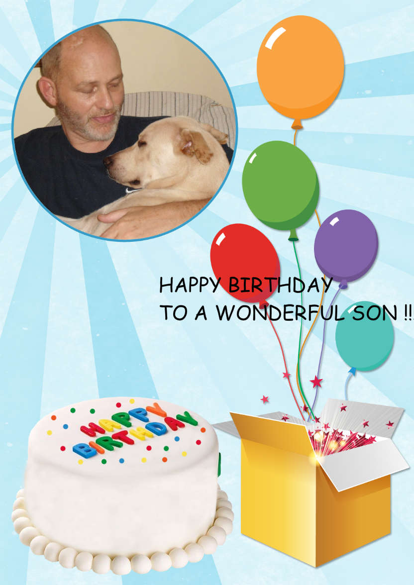 Birthday Surprise Photo Card - card made with Crafty Bob's Card Creator